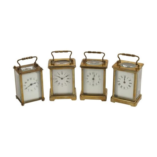 Four French Brass Carriage Clocks.