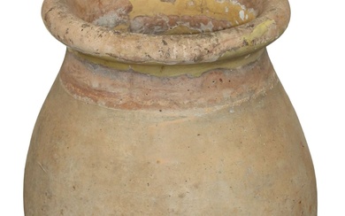 French 19th century slip glazed terra cotta biot jar