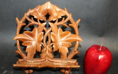 French Black Forest pierce carved book stand