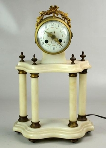 French Bronze & Alabaster Clock Case