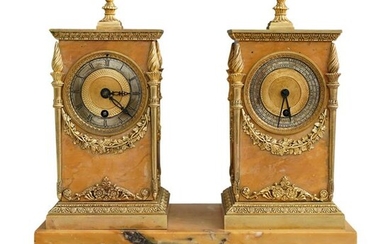 French Empire "Lesieur Paris" Bronze Mantle Clock