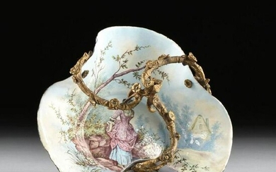 French Gilt Bronze Mounted And Painted Enamel Bowl