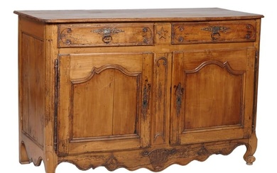 French Louis XV Style Cherrywood Sideboard, 19th c., H.- 43 in., W.- 64 in., D.- 27 3/4 in.