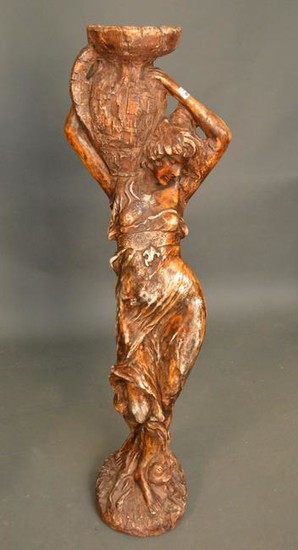 French Maquette, 20th Century in plaster female holding