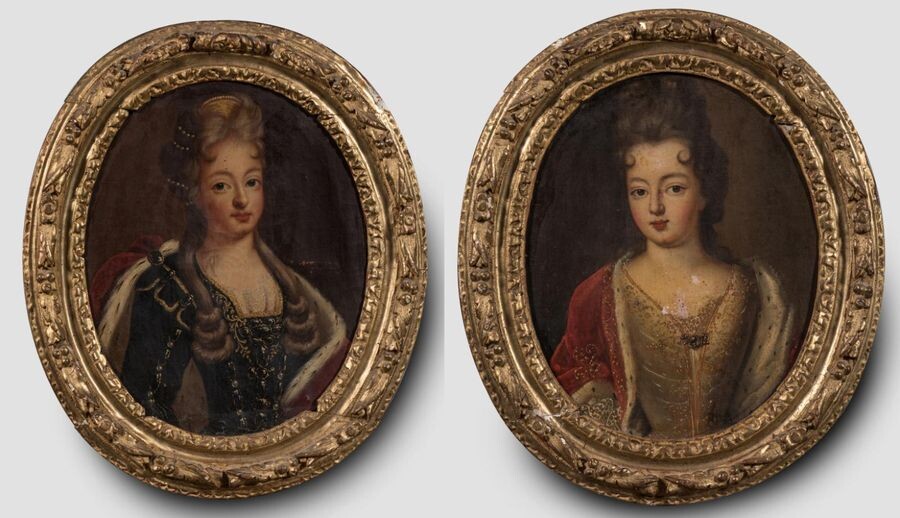 French school early 18th century - "Pair of portraits of...