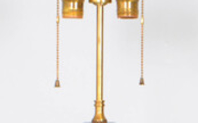 GILT-BRASS AND CUT BACCARAT-STYLE GLASS LAMP