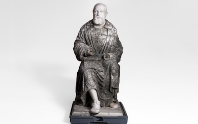 Galilée, sculpture en marbre blanc et gris,... - Lot 2 - Alexandre Landre Beaune