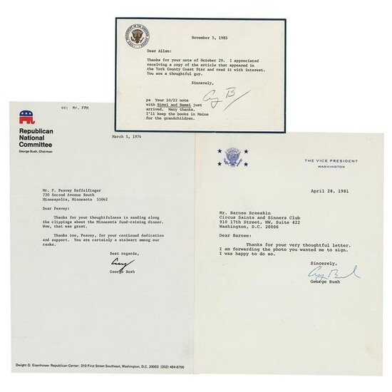 George Bush (3) Typed Letters Signed