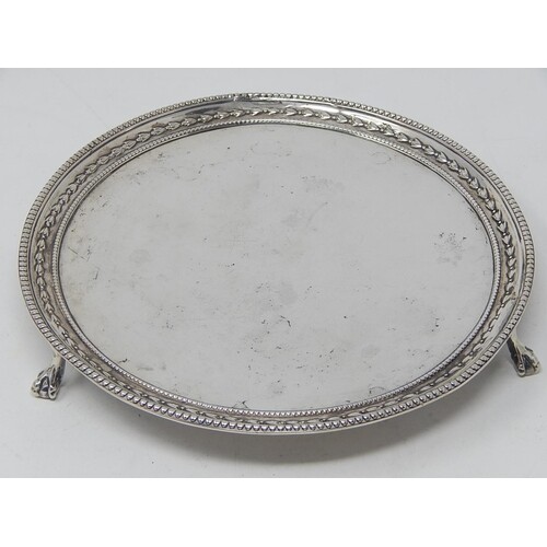 George III Silver Salver with Gadrooned Border Sitting on Th...