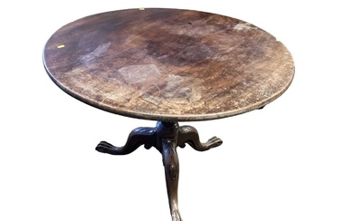 George III and later carved tilt top tripod table