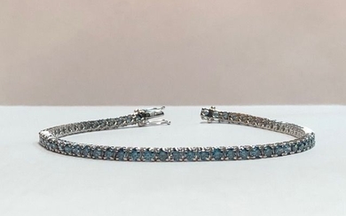 Gioielleria Corvino - 18 kt. White gold - Bracelet - 6.00 ct Sapphire - Sapphires