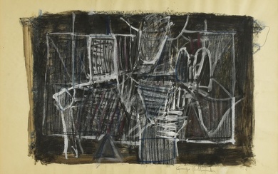 Giorgio Bellandi (1931 - 1976) SANS TITRE, 1960 technique mixte sur carton, 56,7x39,6 cm signature...