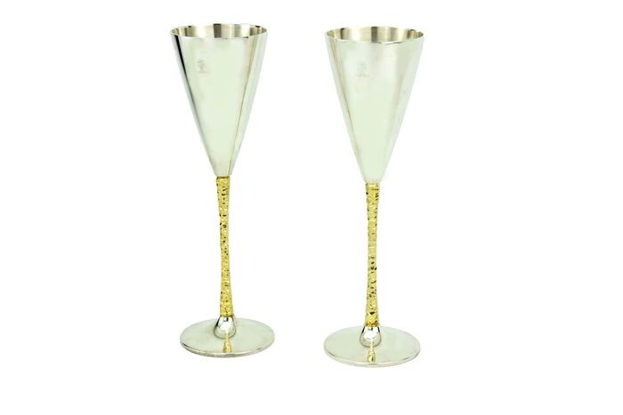 Goblet, Vintage pair of goblets (2) - .925 silver - Stuart Devlin - U.K. - 1980