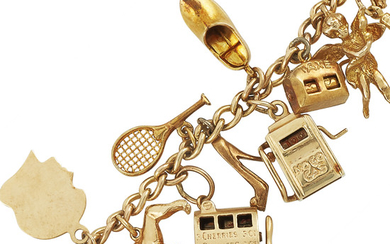 Gold and Low Karat Gold Charm Bracelet