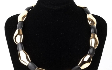Gold and ebony necklace - by VHERNIER, MILANOcreated from single, repeated elements with a classic...