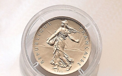 Gold coin, 1 Franc, France, 2001 ,...