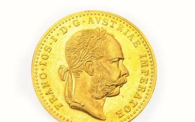 Gold coin, 1 ducat, Austria-Hungary, 1915 , Franz...