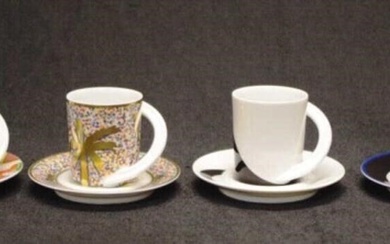 Good set Rosenthal painted coffee cups & saucers