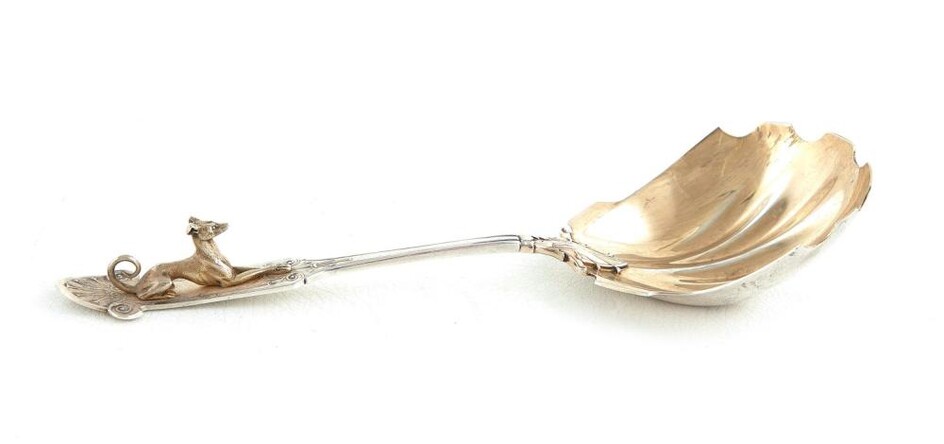 Gorham Byzantine (Hound) pattern sterling silver serving spoon