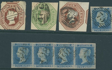 Great Britain Collections and Ranges 1841-54 small used selection in a stockcard including 1841...