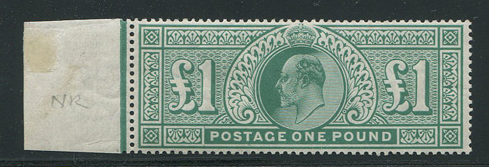 Great Britain - England 1902 - £1 dull blue-green De La Rue printing - Stanley Gibbons 266