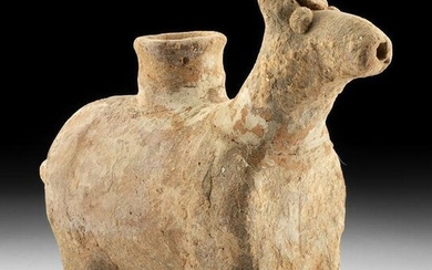 Greek Cypriot Terracotta Askos, Bull Form