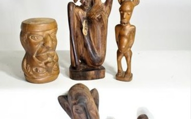 Group of Six (6) Carved African figures
