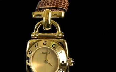 Gucci 6300L Gold Plated Horse Bit Wristwatch