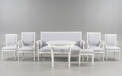 Gustavian style lounge furniture, 18th/20th century.