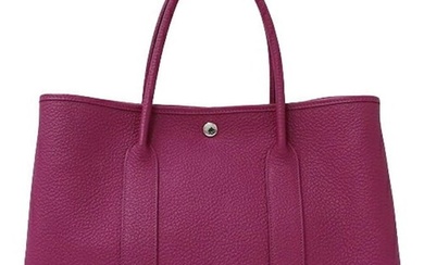 HERMES Bag Ladies Brand Tote Garden Party PM Negonda Rose Purple Silver Hardware