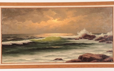 H.J.Wyngaarden - Surfscape With Backlit Wave, O/C