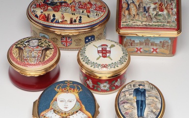 Halcyon Days Enamel Boxes Featuring English Historical Designs