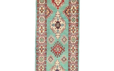 Hand-Knotted Geometric Kazak Tribal 2X6 Oriental Runner Rug Room Decor Carpet