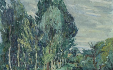 Henri EPSTEIN (Henryk Epstein) (1892-1944) "Paysage avec maison" huile sur toile