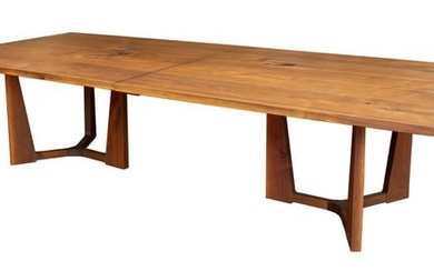 Holly Hunt 'Trice' Walnut Pedestal Dining Table