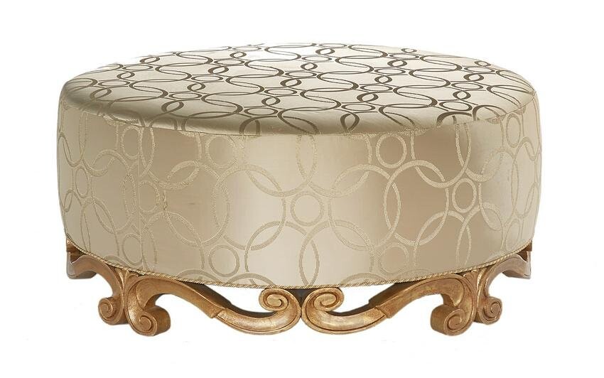 Hollywood Regency-Style "Round-About" Ottoman