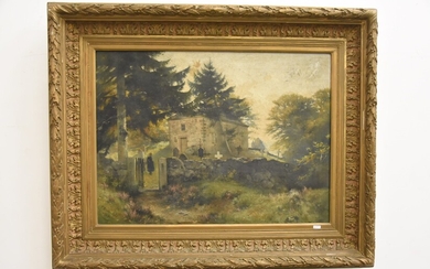 Huile sur toile signée et datée "Paysage" (60 x 80cm)