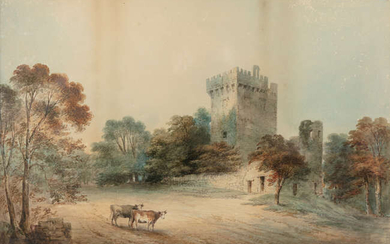 IRISH SCHOOL (19TH CENTURY) Landscape with Castle and...