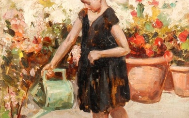 IROLLI Vincenzo, Untitled (bambina), oil on board, cm 24x17,5