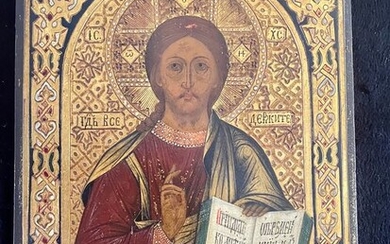 Icon, Christ Pantokrator - Wood - Late 19th century