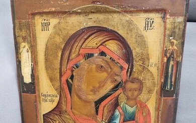 Icon - Wood, Our Lady of Kazan - Late 18th century
