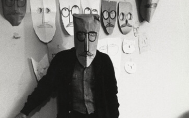 Inge Morath (1923-2002) Saul Steinberg with Masks, New York