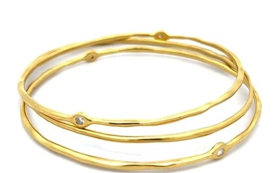 Ippolita Stardust Diamond Bracelets 3 Superstar Classico Bangles 18K Yellow Gold