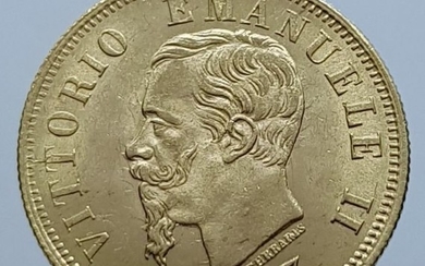 Italy - 10 Lire 1863 Vittorio Emanuele II - Gold