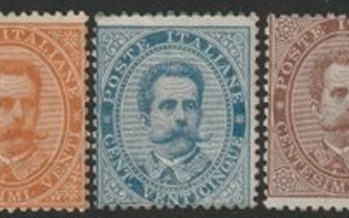 Italy Kingdom 1879 - Umberto 1st issue, complete rare set - Sassone S.4