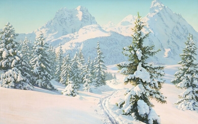 JAIME MORERA Y GALICIA (1855 / 1927) "Snowy landscape"