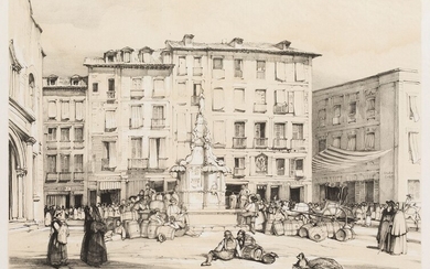 JOHN FREDERICK LEWIS (1804 / 1876) "La Puerta del Sol, Madrid"