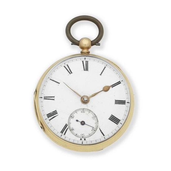 J.Thomson, London. An 18K gold key wind open face pocket watch London Hallmark for 1867