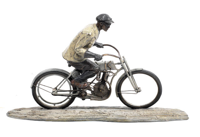 Jeff Decker (American, 1966-), 'Walter Davidson - Harley-Davidson's 1000 Plus 5', a limited edition bronze sculpture, 2004