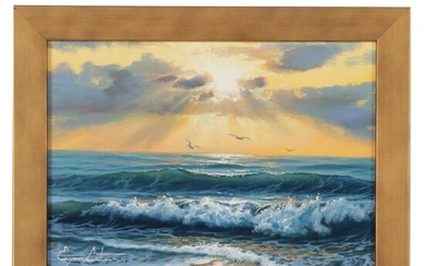 Jevgenijus Litvinas Seascape Oil Painting "Sunrays," 2022